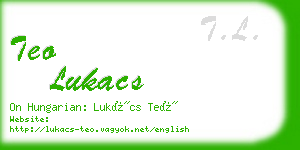 teo lukacs business card